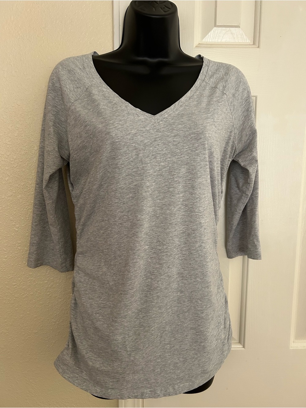 Sundance Gray V-Neck Long Sleeve Tee